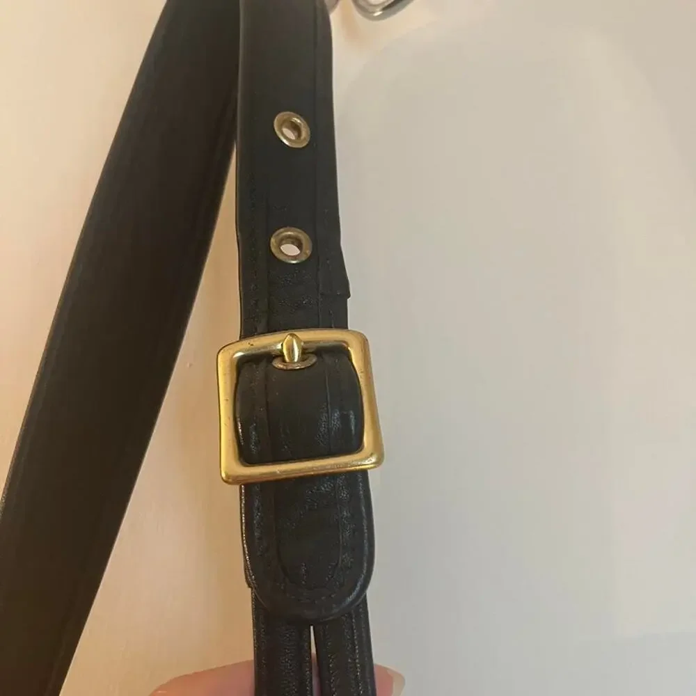 Vintage black leather coach no